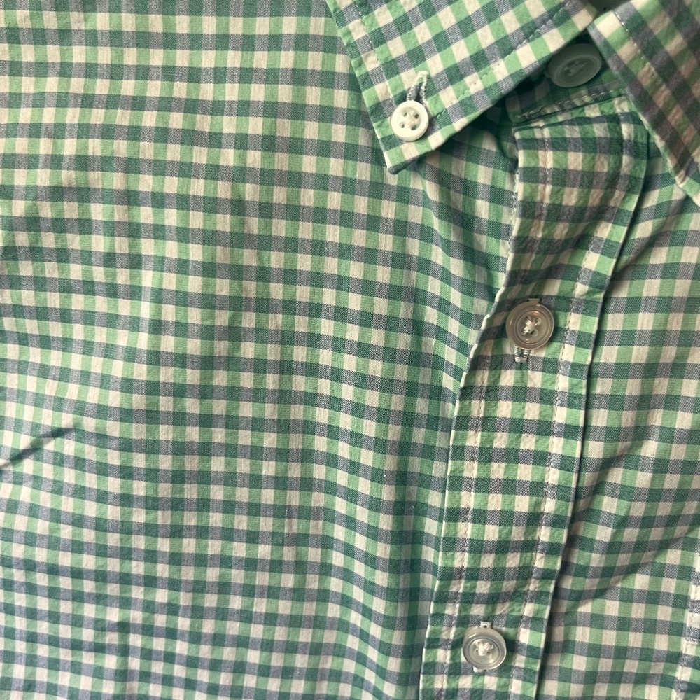 Class Club Green and White Gingham Button Down Shirt
